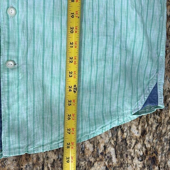 Tommy Bahama Sand Linen Surfside Stripe Linen Blend Camp Shirt Size M - Picture 9 of 9